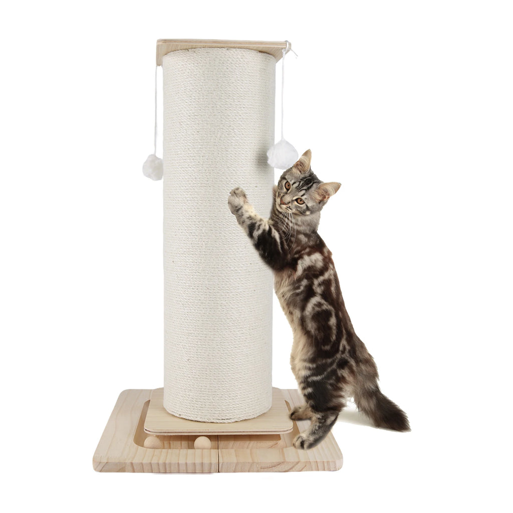 60cm/80cm Cat Scratch Board Cat Scratching Post With Hanging Ball Toy Cat Claw Board & Climbing Frame  Stabilize And Widen Base
