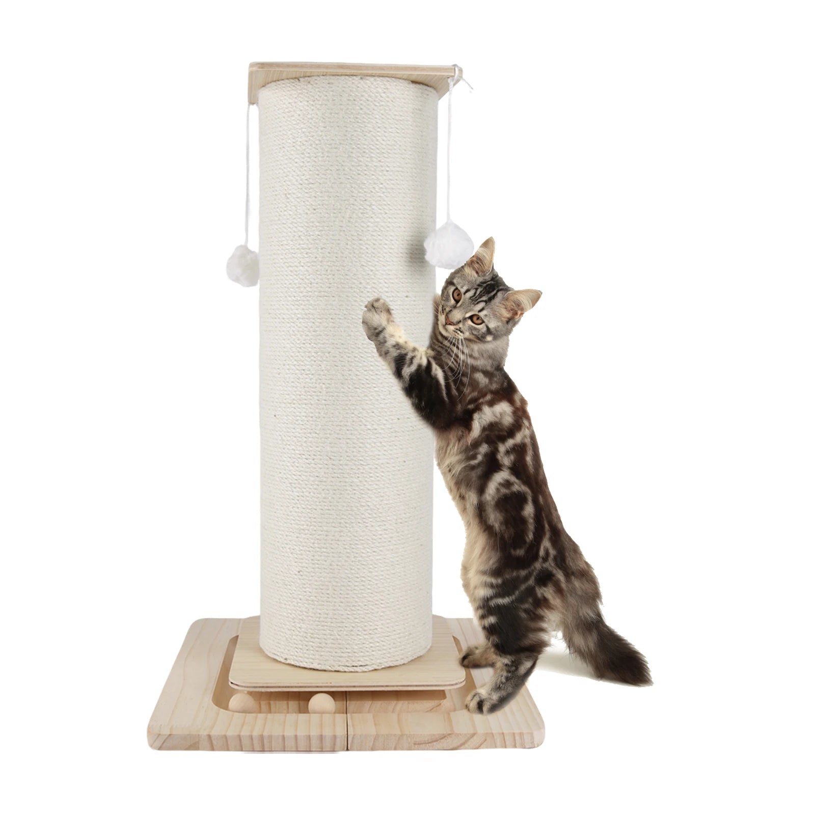 60cm/80cm Cat Scratch Board Cat Scratching Post With Hanging Ball Toy Cat Claw Board & Climbing Frame  Stabilize And Widen Base