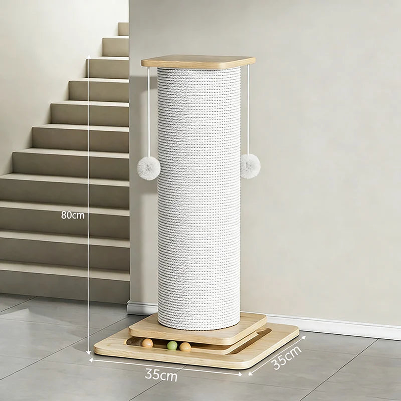 60cm/80cm Cat Scratch Board Cat Scratching Post With Hanging Ball Toy Cat Claw Board & Climbing Frame  Stabilize And Widen Base