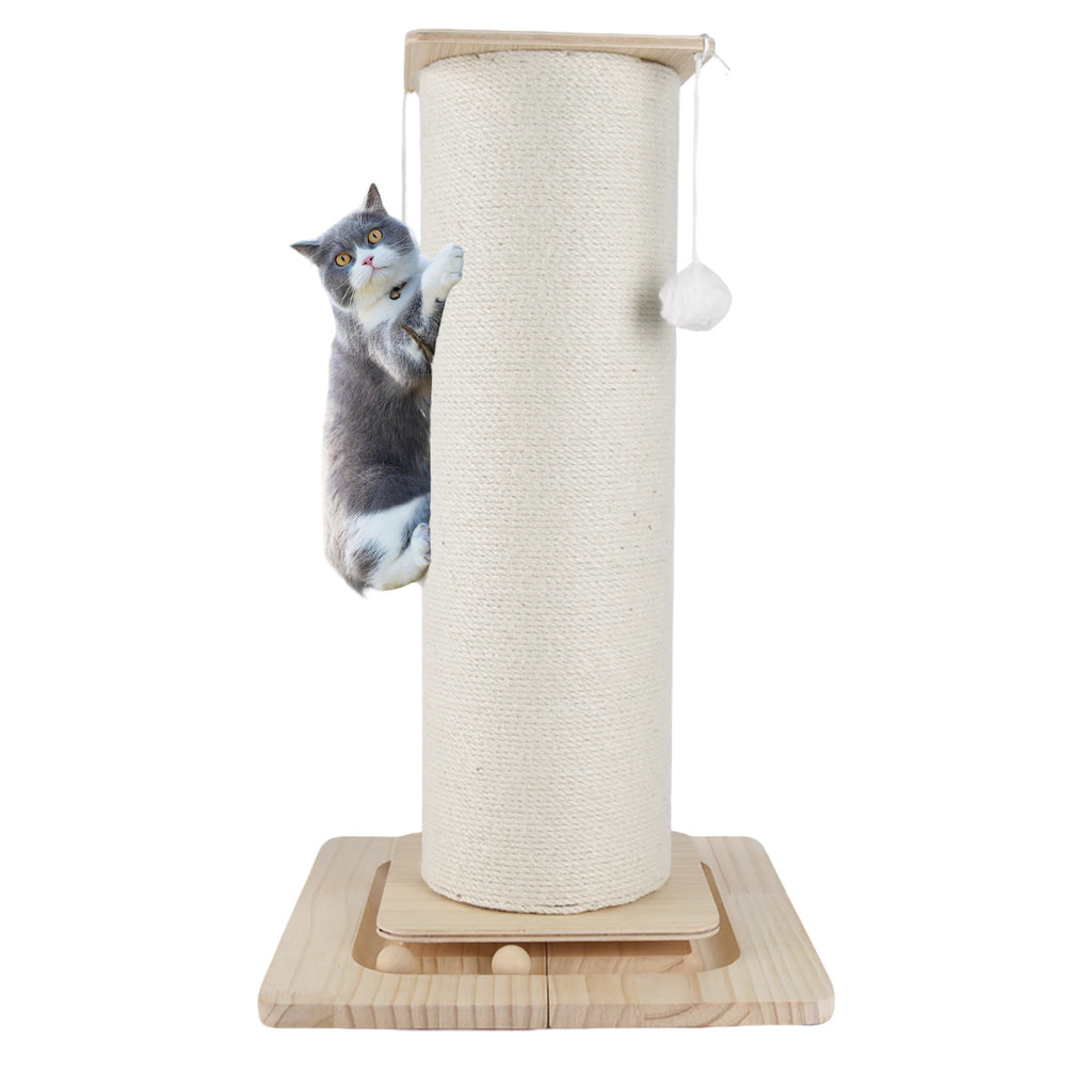 60cm/80cm Cat Scratch Board Cat Scratching Post With Hanging Ball Toy Cat Claw Board & Climbing Frame  Stabilize And Widen Base
