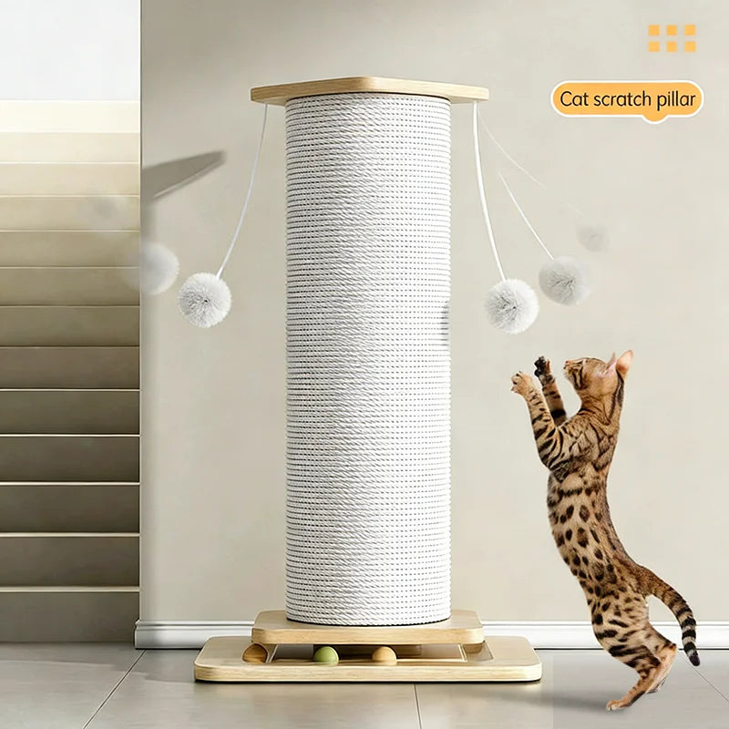 60cm/80cm Cat Scratch Board Cat Scratching Post With Hanging Ball Toy Cat Claw Board & Climbing Frame  Stabilize And Widen Base