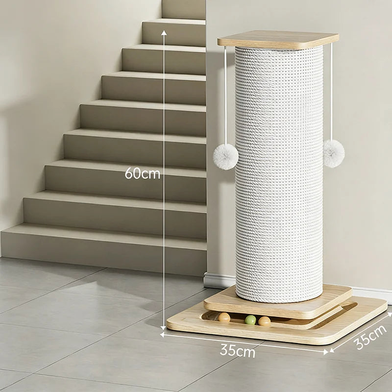 60cm/80cm Cat Scratch Board Cat Scratching Post With Hanging Ball Toy Cat Claw Board & Climbing Frame  Stabilize And Widen Base