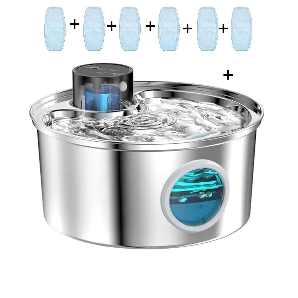 Fontaine à eau automatique 3,2 L pour chat et chien – Recharge USB 5V avec capteur et bol en acier inoxydable