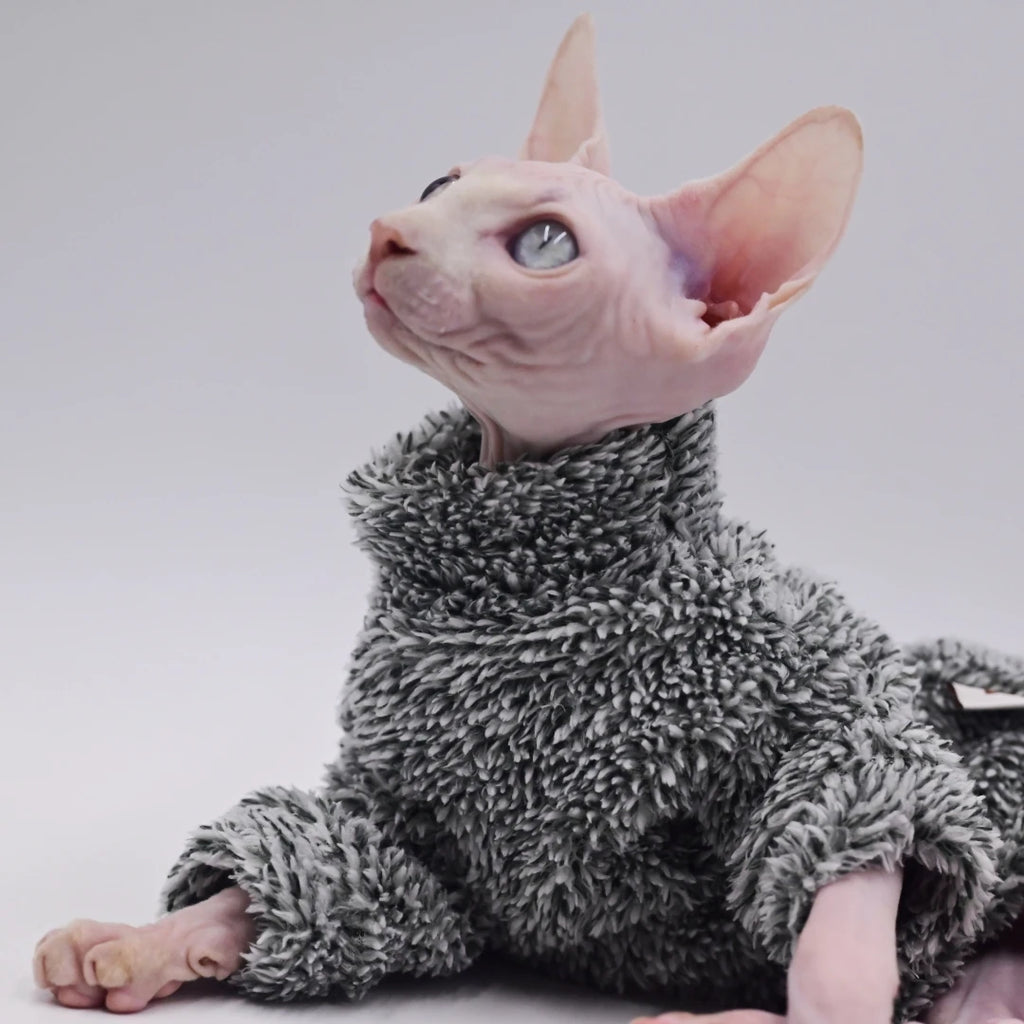 Manteau d'hiver camouflage pour chat Sphynx – Vêtement chaud en velours arctique pour Sphynx, Devon Rex et Cornish Rex