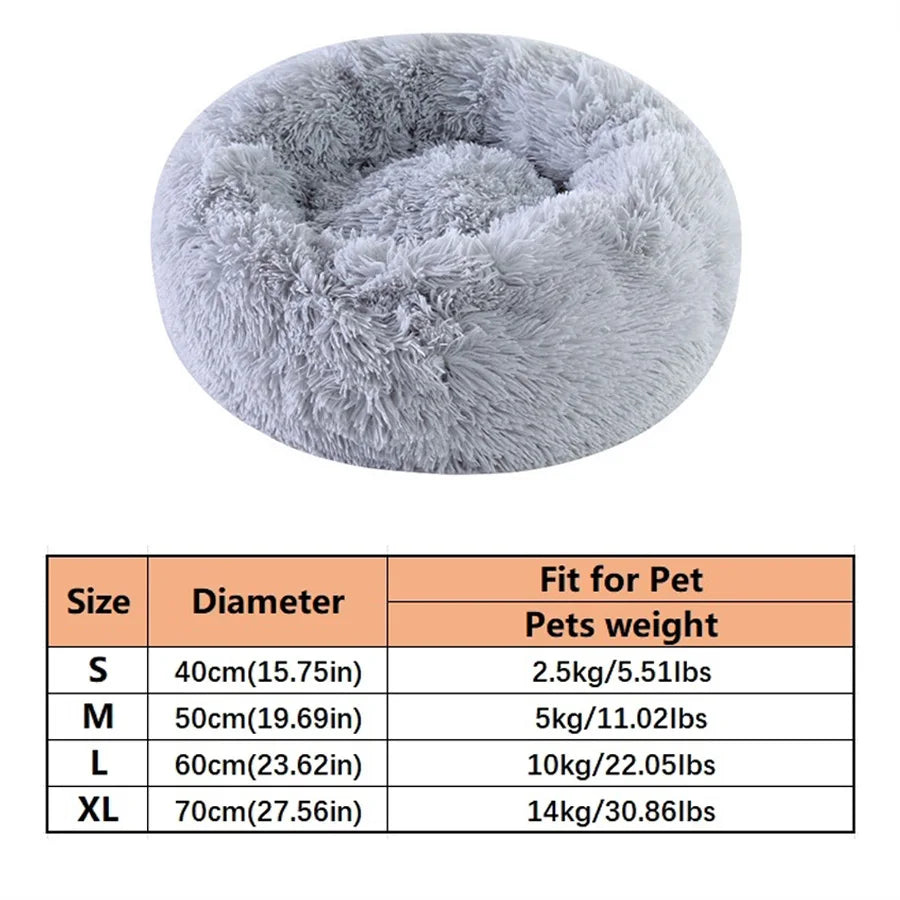 Coussin Rond Cocoon Ultra Doux pour Chat et Petit Chien – Lit Apaisant en Peluche