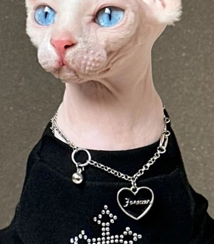 Gilet noir pour chat Devon Rex et Sphynx – Vêtement d'été orné de strass scintillants pour chats sans poils