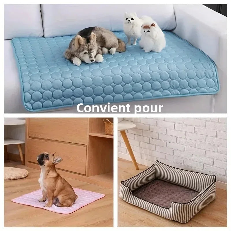 Tapis Rafraîchissant pour Chien et Chat – Coussin Fraîcheur en Soie Glacée