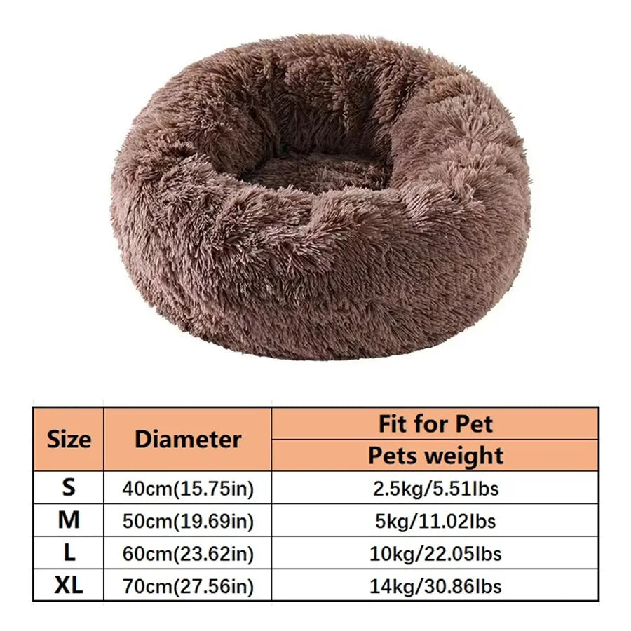 Coussin Rond Cocoon Ultra Doux pour Chat et Petit Chien – Lit Apaisant en Peluche