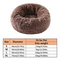 Coussin Rond Cocoon Ultra Doux pour Chat et Petit Chien – Lit Apaisant en Peluche