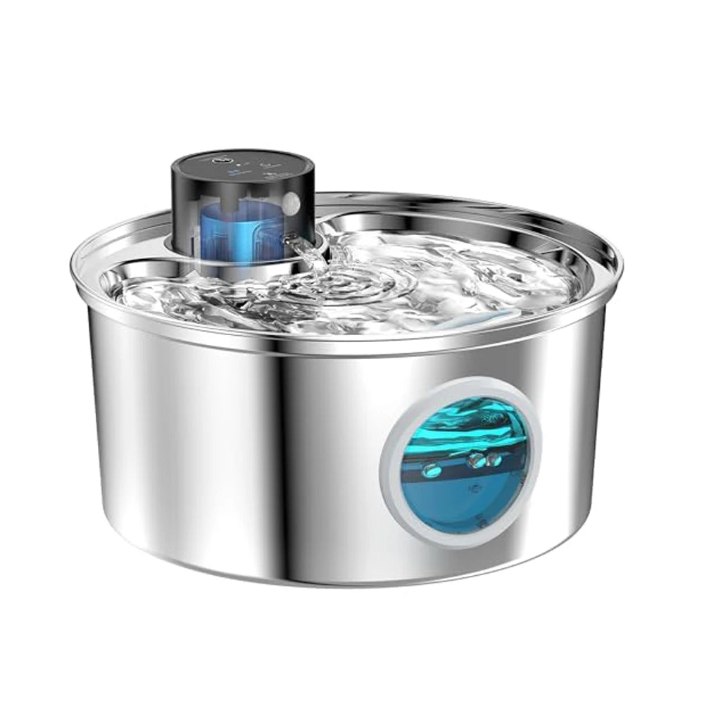 Fontaine à eau automatique 3,2 L pour chat et chien – Recharge USB 5V avec capteur et bol en acier inoxydable