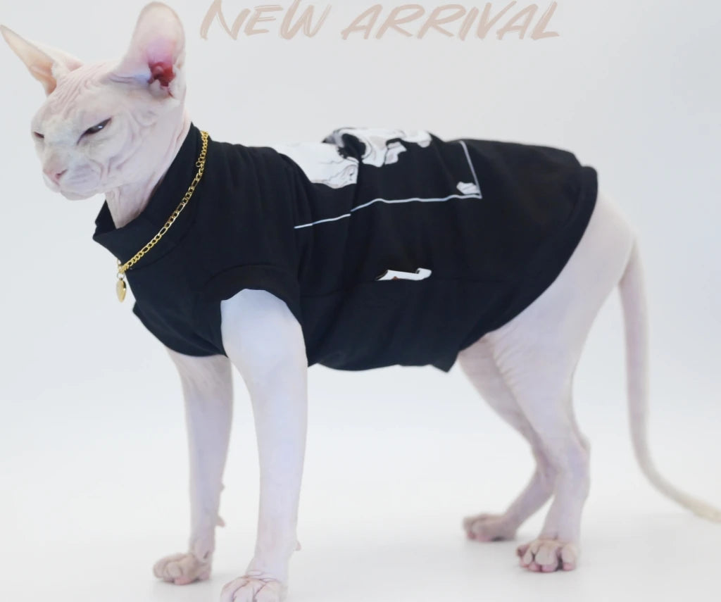 Gilet rafraîchissant pour chat Sphynx – Vêtement élégant et respirant pour chats sans poils (Sphynx, Devon Rex, Cornish Rex, chaton)