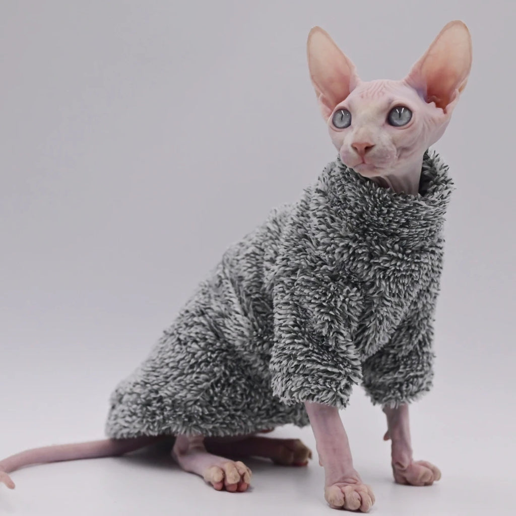 Manteau d'hiver camouflage pour chat Sphynx – Vêtement chaud en velours arctique pour Sphynx, Devon Rex et Cornish Rex