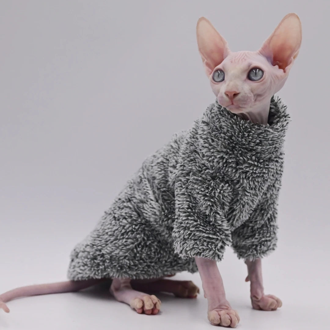Manteau d'hiver camouflage pour chat Sphynx – Vêtement chaud en velours arctique pour Sphynx, Devon Rex et Cornish Rex