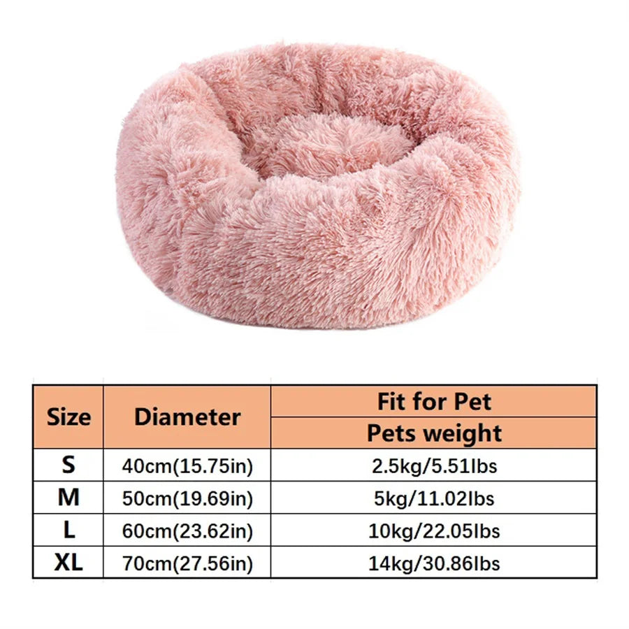 Coussin Rond Cocoon Ultra Doux pour Chat et Petit Chien – Lit Apaisant en Peluche