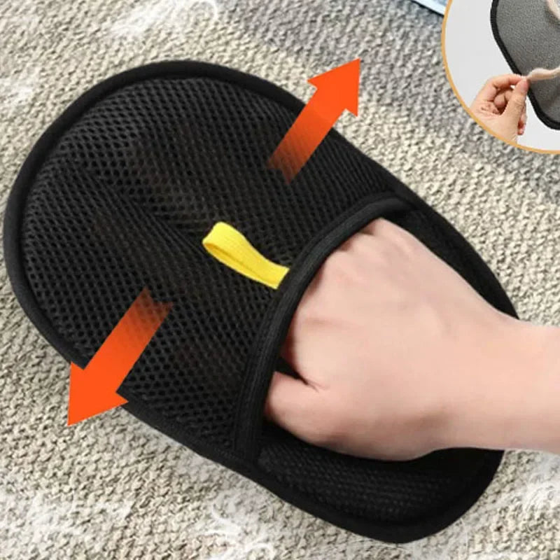 Gant anti poil double face pour chats et chiens, enlèvement des poils sur animaux et tapis